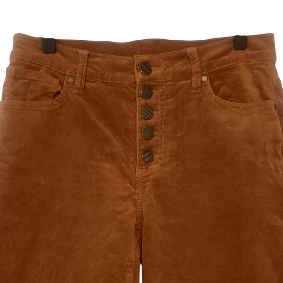 Cabi Corduroy Button-Fly Caramel Rust Brown Skinny Leg Pants 3927 Women's 4 - Picture 4 of 8